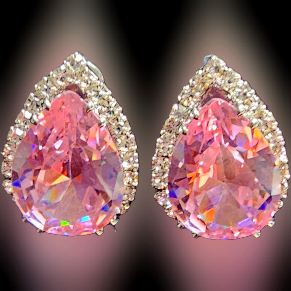 💜 Pink teardrop Earrings